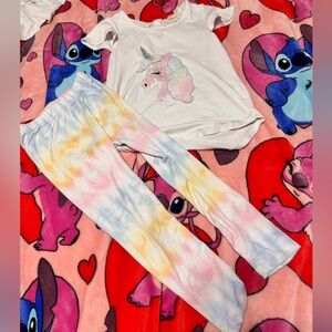 Unicorn girls size 6 Set - White and Multicolor